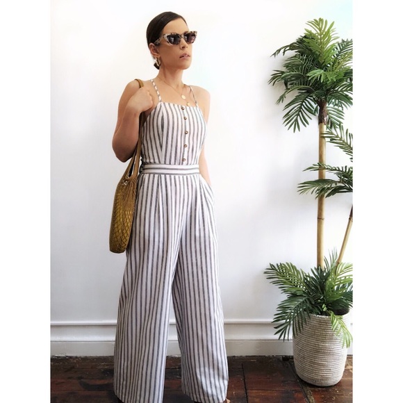 Last 1✨Parker Striped Open Back Jumpsuit - Picture 3 of 8